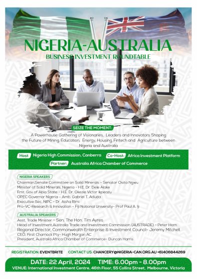 Nigeria- Australia Business Investment Roundtable